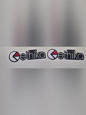 Ethika Stickers Lot of 2 Decals 3.5 inch length Moto Skate Race